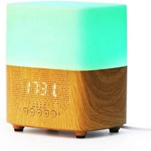 Difusor de Aromas, relógio, despertador e caixa de som bluetooth